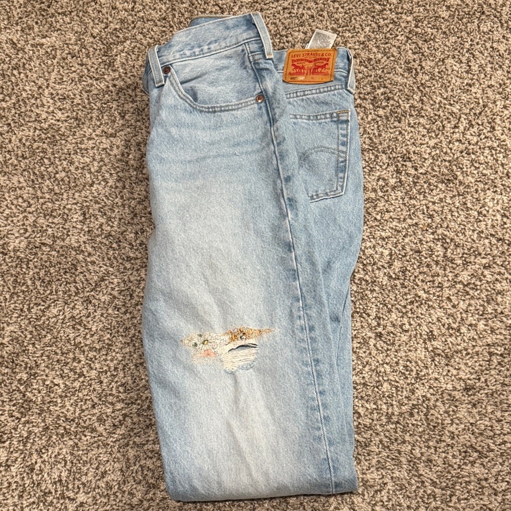 Levi's Light Blue Jeans with Distressed Detail